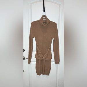 Lovers + Friends Belted Turtleneck Sweater Dress